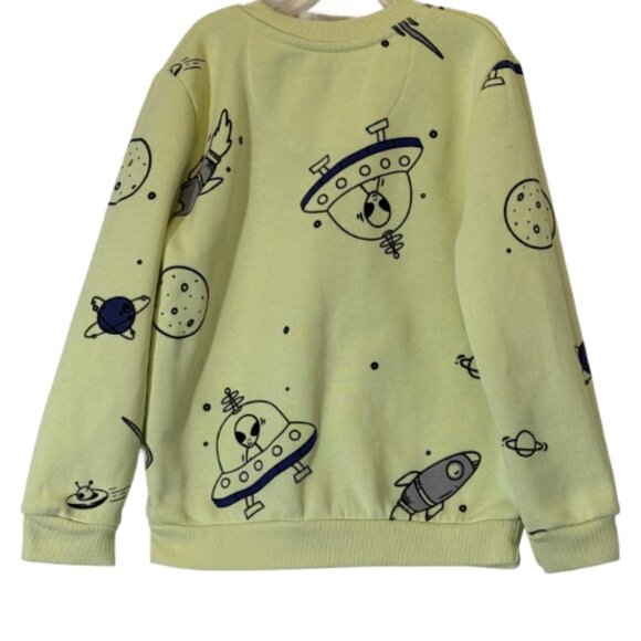 Girl's Pastel Yellow Sweat Shirt Size 5-6 yrs - Picture 3 of 4